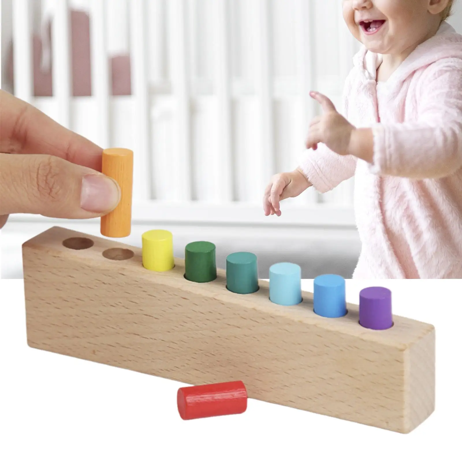 

Montessori Wooden Sticks Toys Fine Motor Skill Travel Game Learning Activities