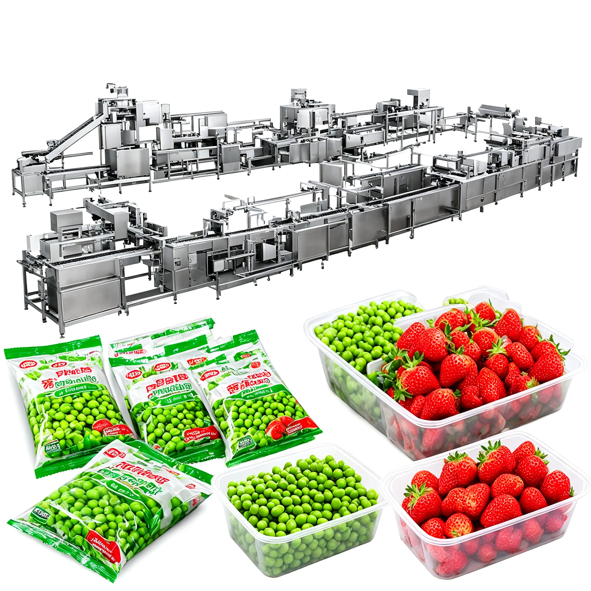 500‑15000kg/h Custom Capacity Machinery For IQF Frozen Vegetable Production Line Startup To Large Industrial Plant Use