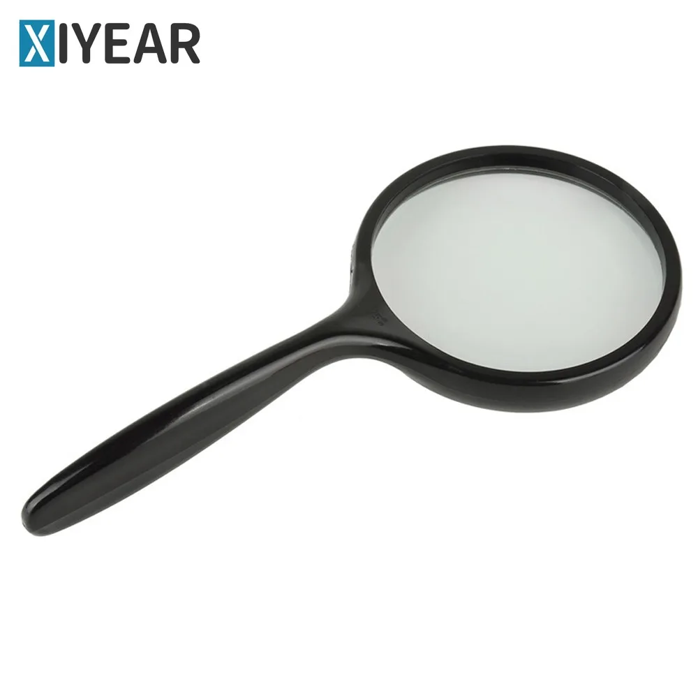 3x Magnifier 100mm Large Mirror Crank ABS Glass Lens Elderly Elderly Handheld Magnifier Reading Reading Jewellery Appreciation