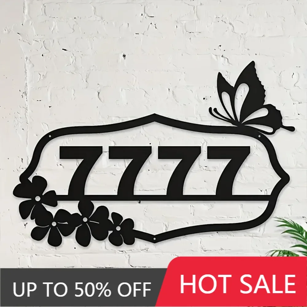

Forged Custom Iron Art Unique Customizable Metal House Number Sign for Indoor and Outdoor Decor Personalized in Sleek Black Iron