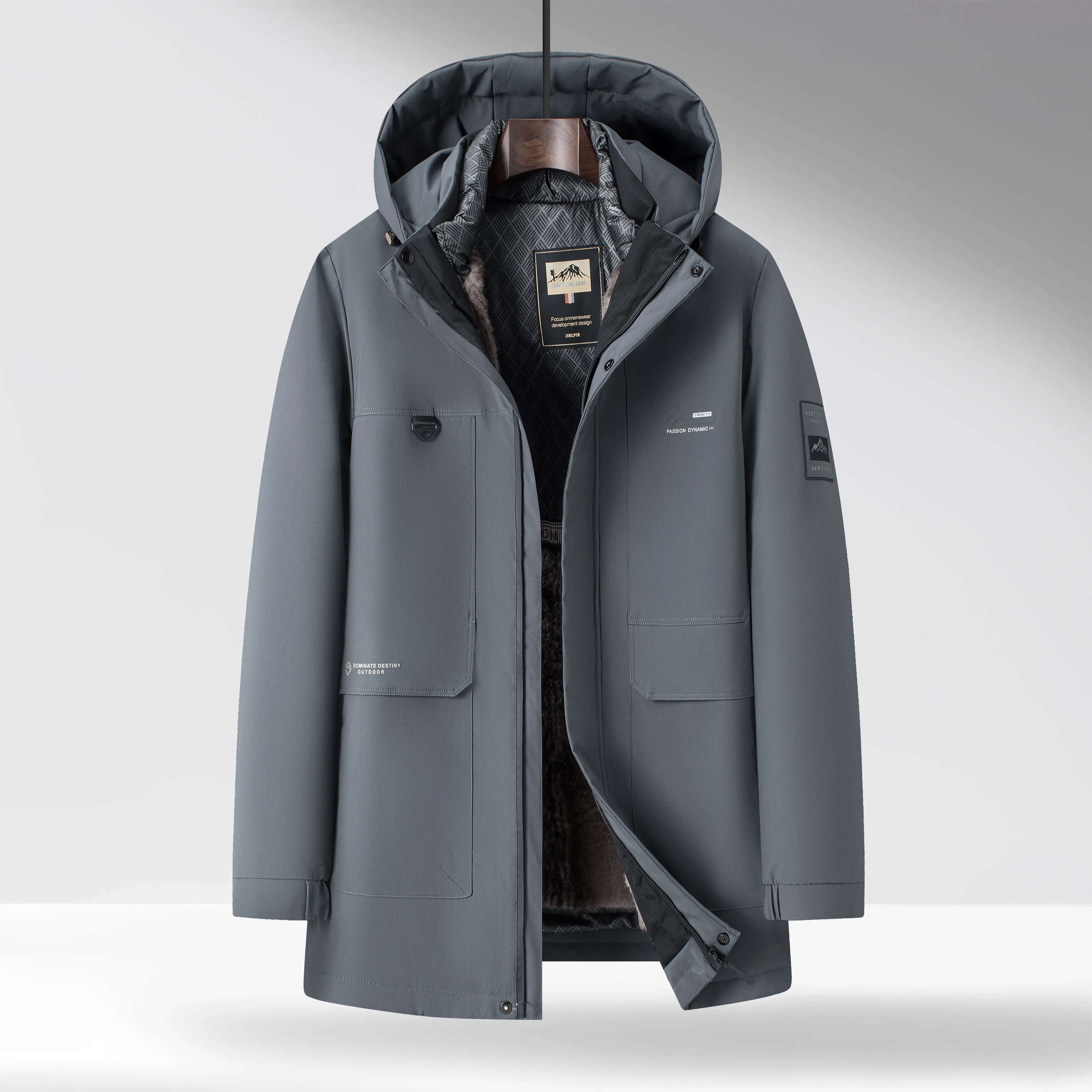 

Mens Down Jacket Winter New Style Detachable Inner Hooded Warm Coat Men's Down Jacket for Casual Outdoor Wear