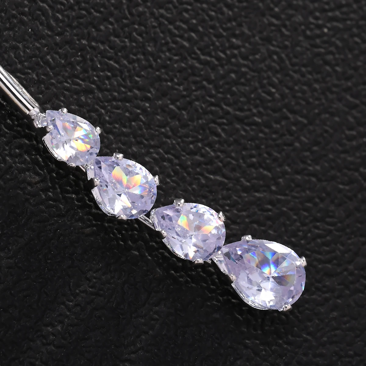 Teardrop Crystal Open Choker Necklace Rhinestone Torque Collar Minimalist Statement Jewelry for Women Wedding Prom Party Gift