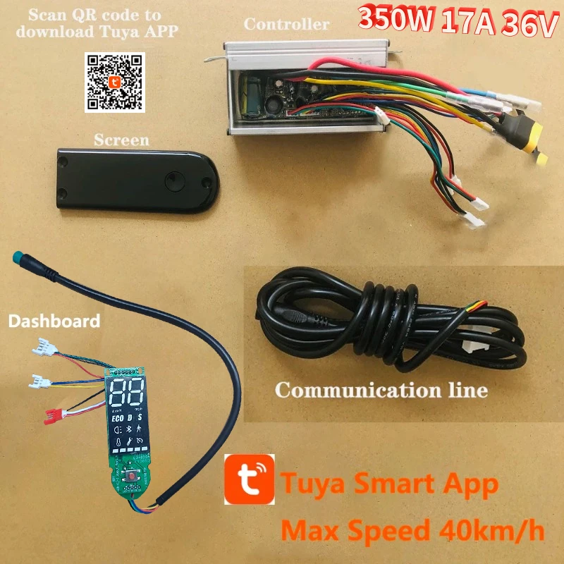 

4Pcs 350W 36V 17A MAX FOSTON X-Play DIGMA Scooter Controller Bluetooth Hoverboard for 10 Inch Tuya APP Max Speed 40Km/h