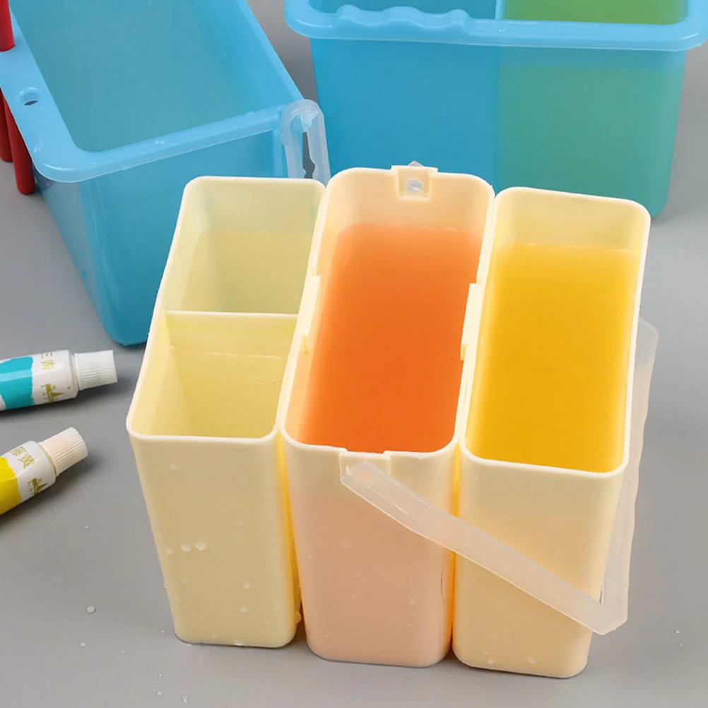 Paint Brush Water Basin Portable Washing Bucket Roller Stand Washer Painting Holder Pen Cleaner Conjoined