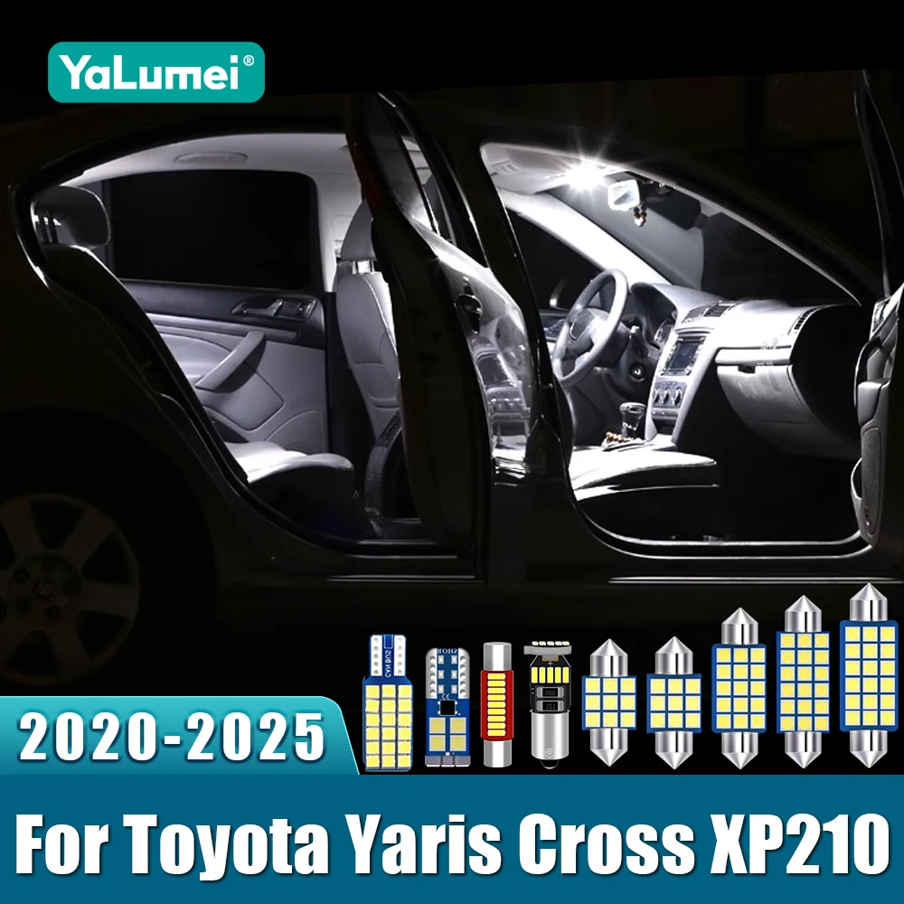 

Для Toyota Yaris Cross XP210 2020-2022 2023 2024 2025 Автомобильная светодиодная лампа Внутренние купольные лампы для чтения Косметическое зеркало Свет багажника