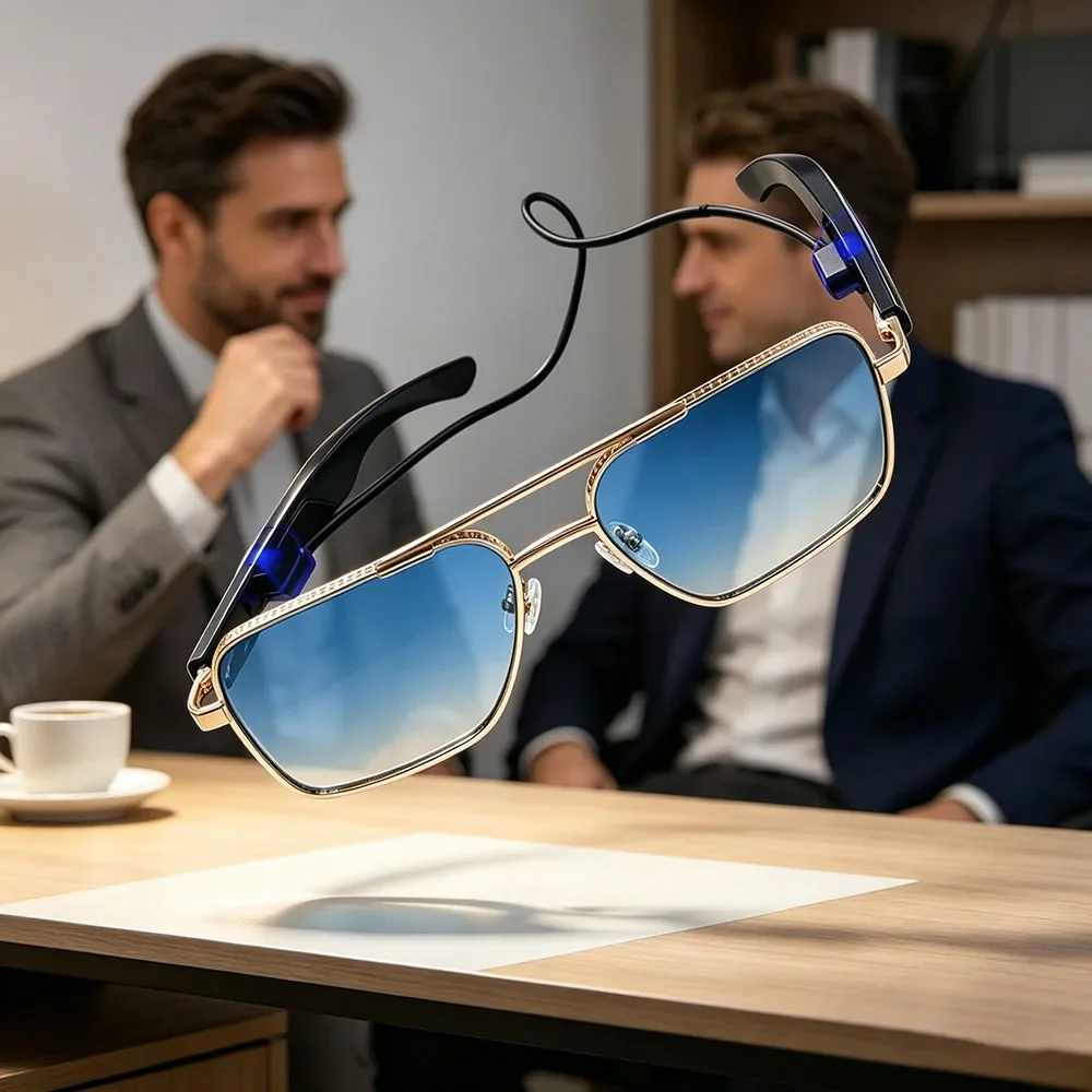

Fashion 2 In 1 Wireless Bluetooth Earphone Glasses AI Smart Glasses HD Call And Remote Photography