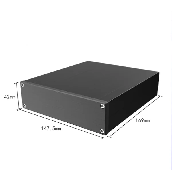 هيكل صغير CDROM من الألومنيوم بالكامل باللون الفضي والأسود/وحدة فك ترميز DAC/مضخم مسبق/علبة AMP/صندوق DIY (148*42*169 مم)