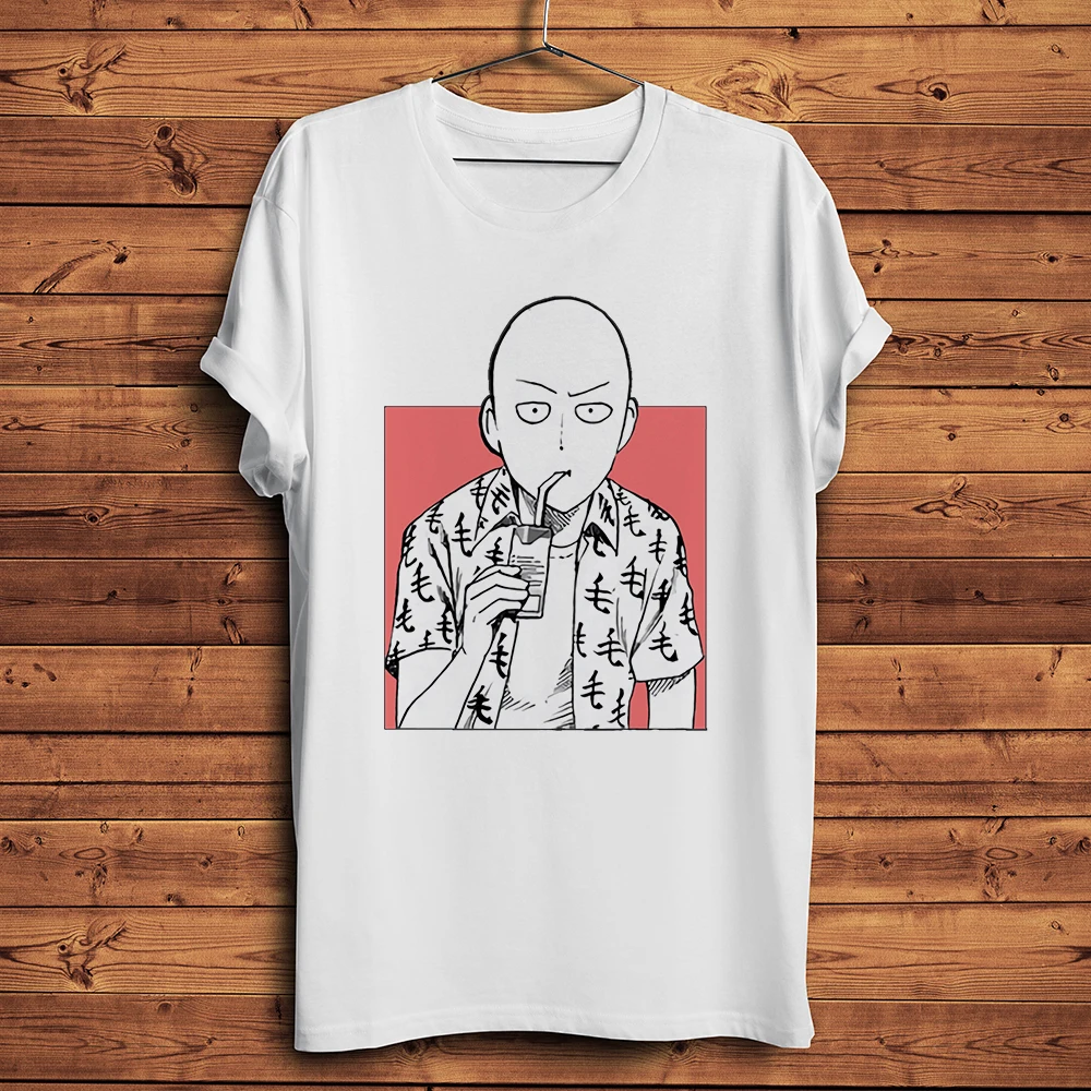 One punch Hero, Saitama, OK MAN, maglietta anime divertente, maglietta casual bianca a maniche corte da uomo, streetwear unisex, maglietta manga