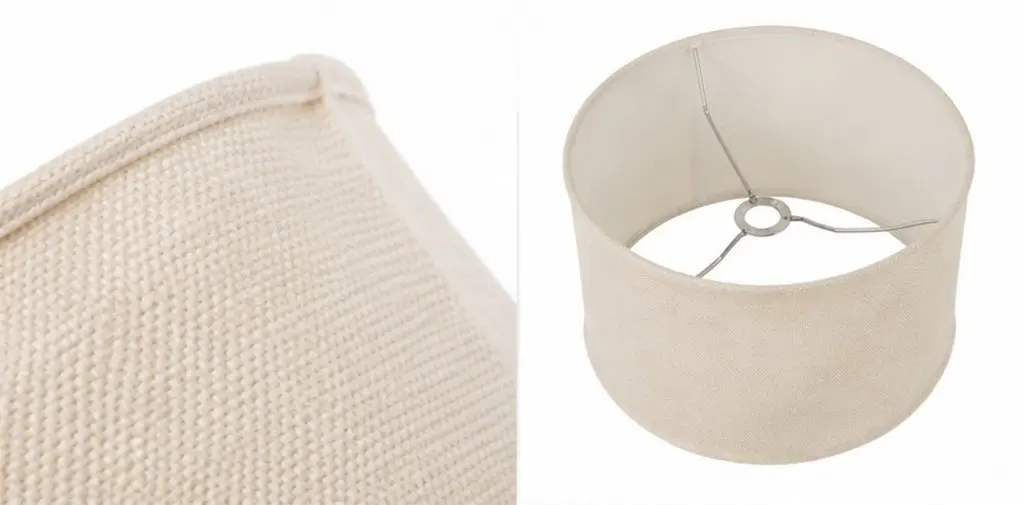 Beige Fabric Lamp Shade Replacement for Table Lamps Natural Linen Texture Portable Lightweight Space Saving Bedside Living Room