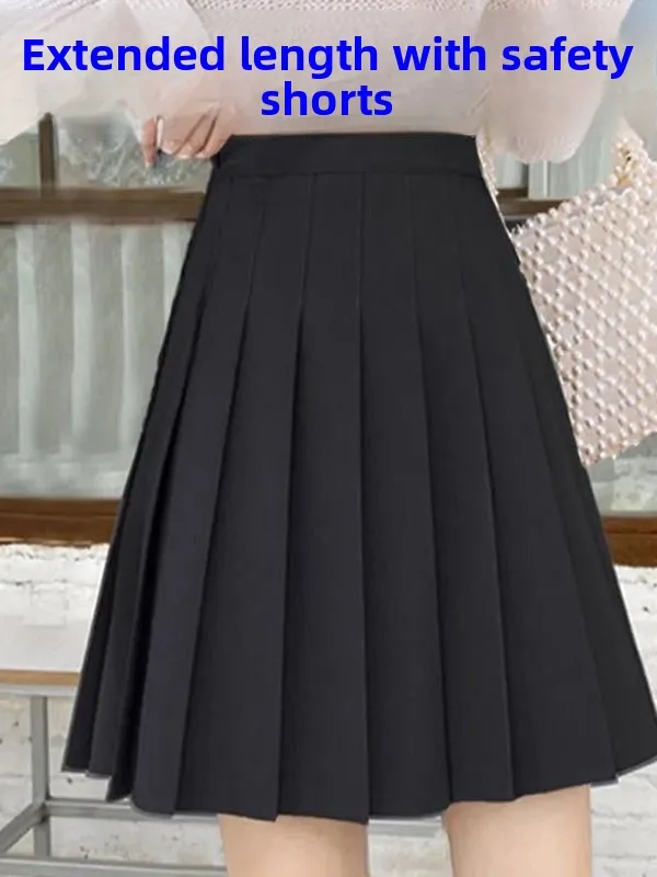 

American Campus Sle Long Sweet Versatile Plaid Skirt Women's 2025 New Slimming Small Size Anti-Light Folding Skirt Trendy