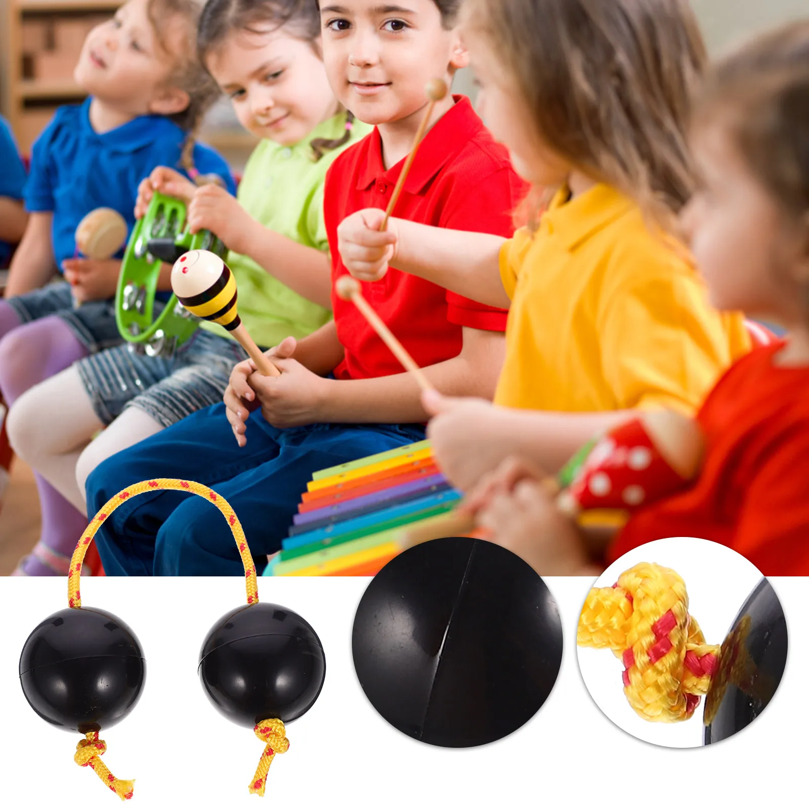 リズム砂マラカスおもちゃ 5 センチメートル黒プラスチック卵子供打楽器ミュージカル早期教育玩具