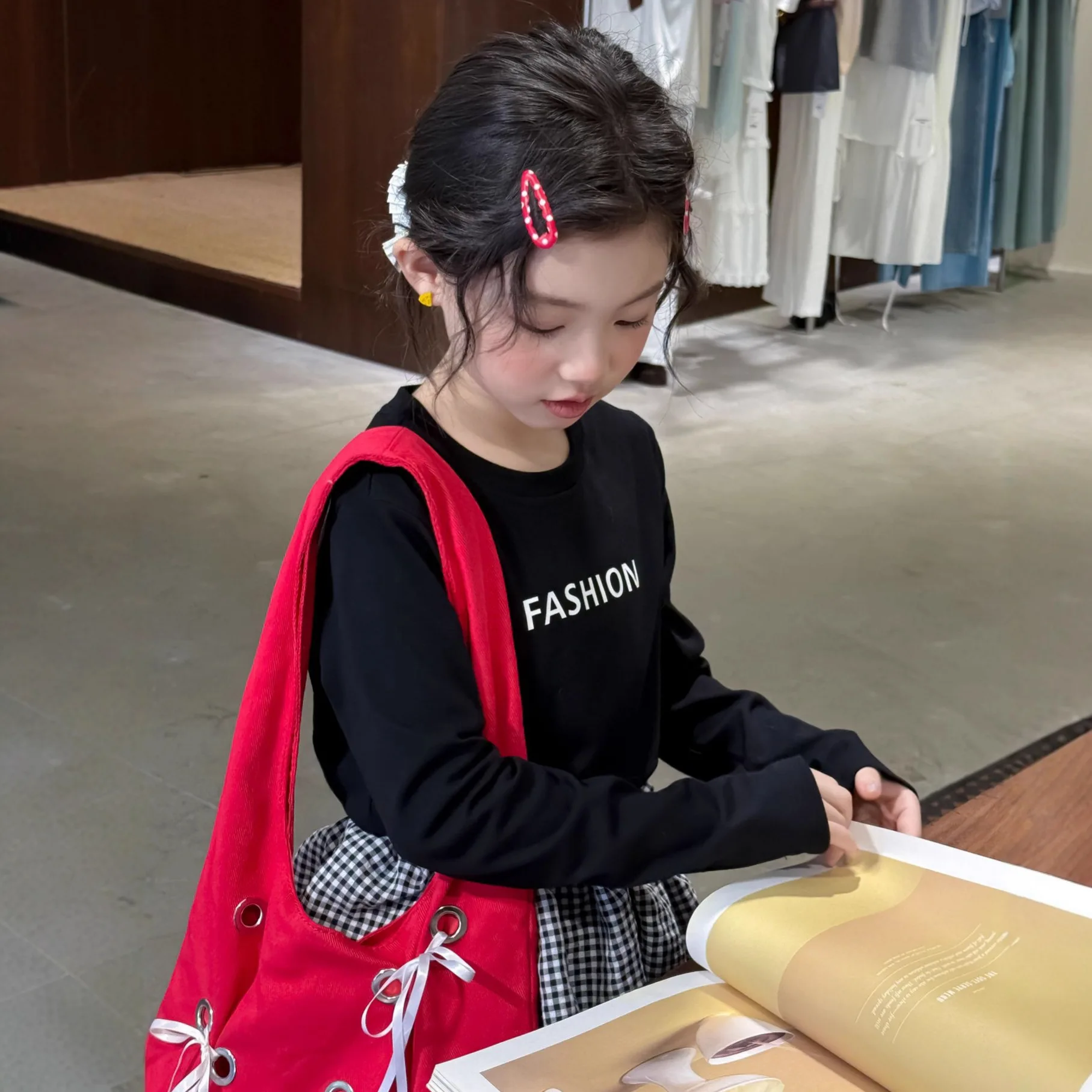 قميص بناتي للربيع والخريف النسخة الكورية بأكمام طويلة وقميص قصير متعدد الاستخدامات وغير رسمي للارتداء اليومي #2