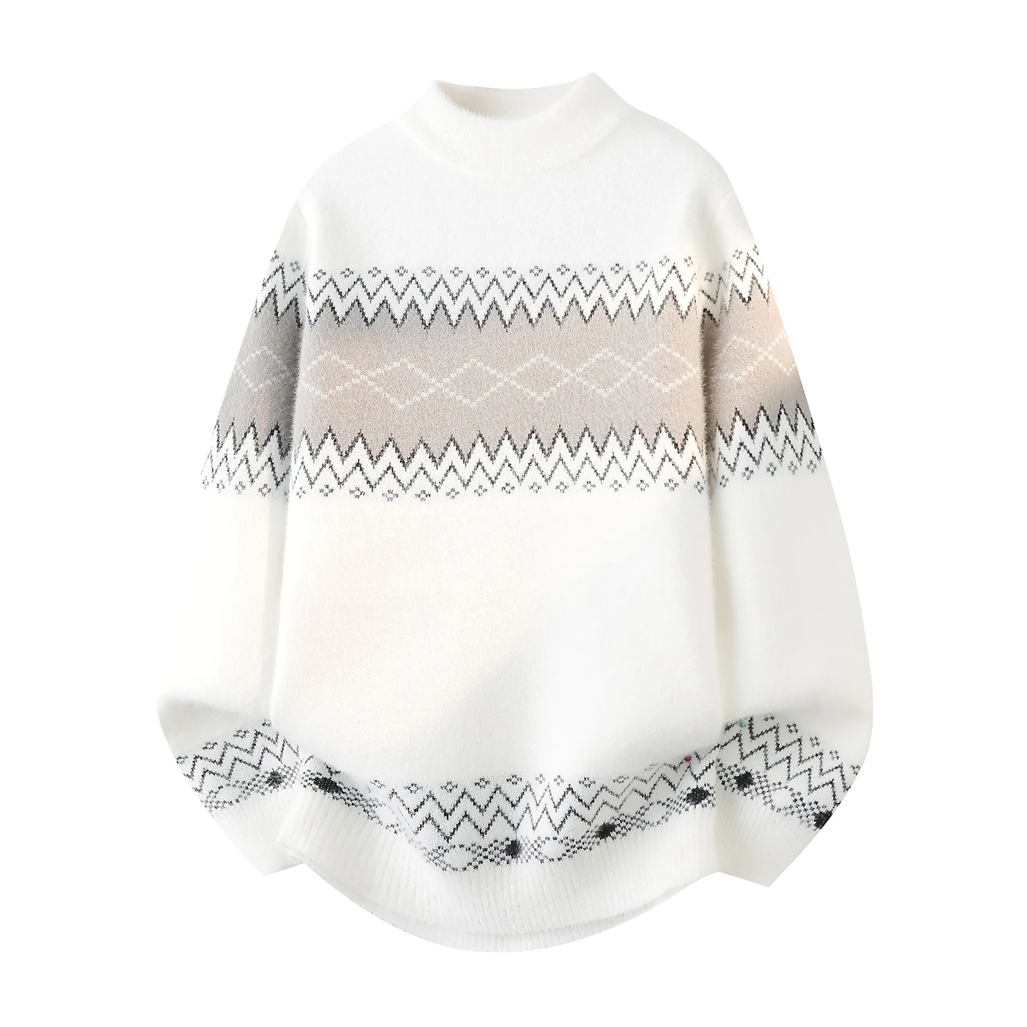 

Утепленный круглый вязаный свитер для мужчин, базовый слой, в университетском стиле, зимний модный шерстяной пуловер, осенне-зимняя новинка