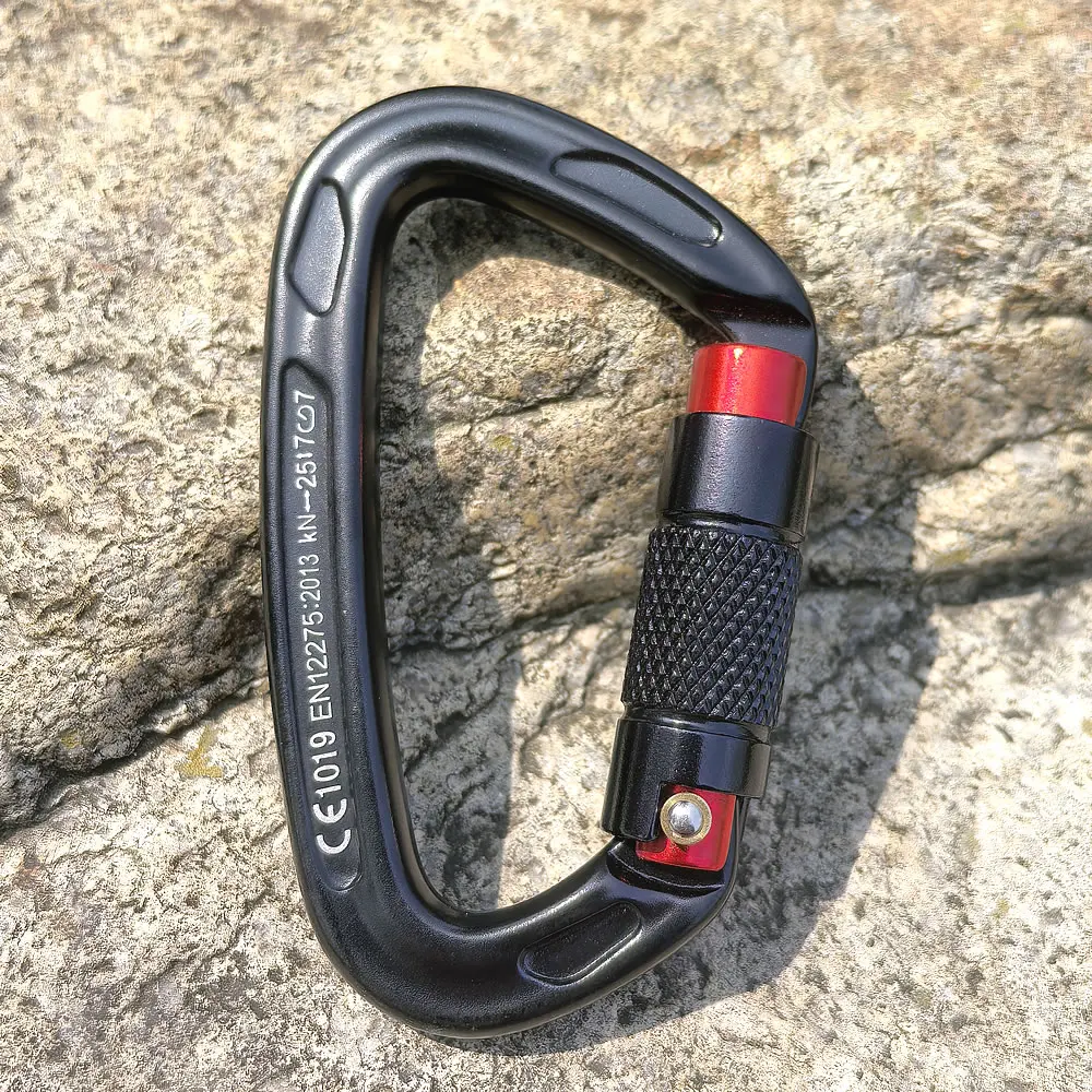 2/5PCS 24KN Outdoor Professionelle Karabiner 7075 Luftfahrt Aluminium Sicherheit Automatische Sperre Mit Zertifikate CE/UIAA – Detail 7