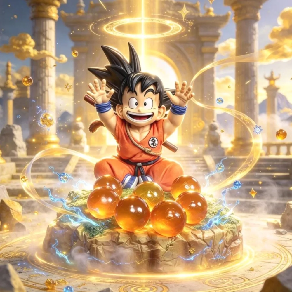 11cm/4.33in Anime Dragon Ball Z Figure Goku Make Wish Action Figures Pvc Statue Desktop Collection Model Toys Gifts