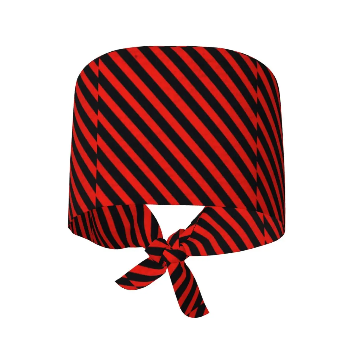 Black And Red Stripes Striped Geometric Lines Scrub Hat Doctor Working Surgical Cap Unisex Adjustable Nursing Caps for Dentist