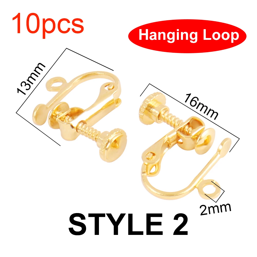 10Pcs Stainless Steel U Shape Screw Ear Clip Settings for DIY
