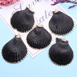 Colgante de concha negra de 5 piezas para mujer, colgante de festón, Collar personalizado, regalo de playa, joyería artesanal, accesorios hechos a mano