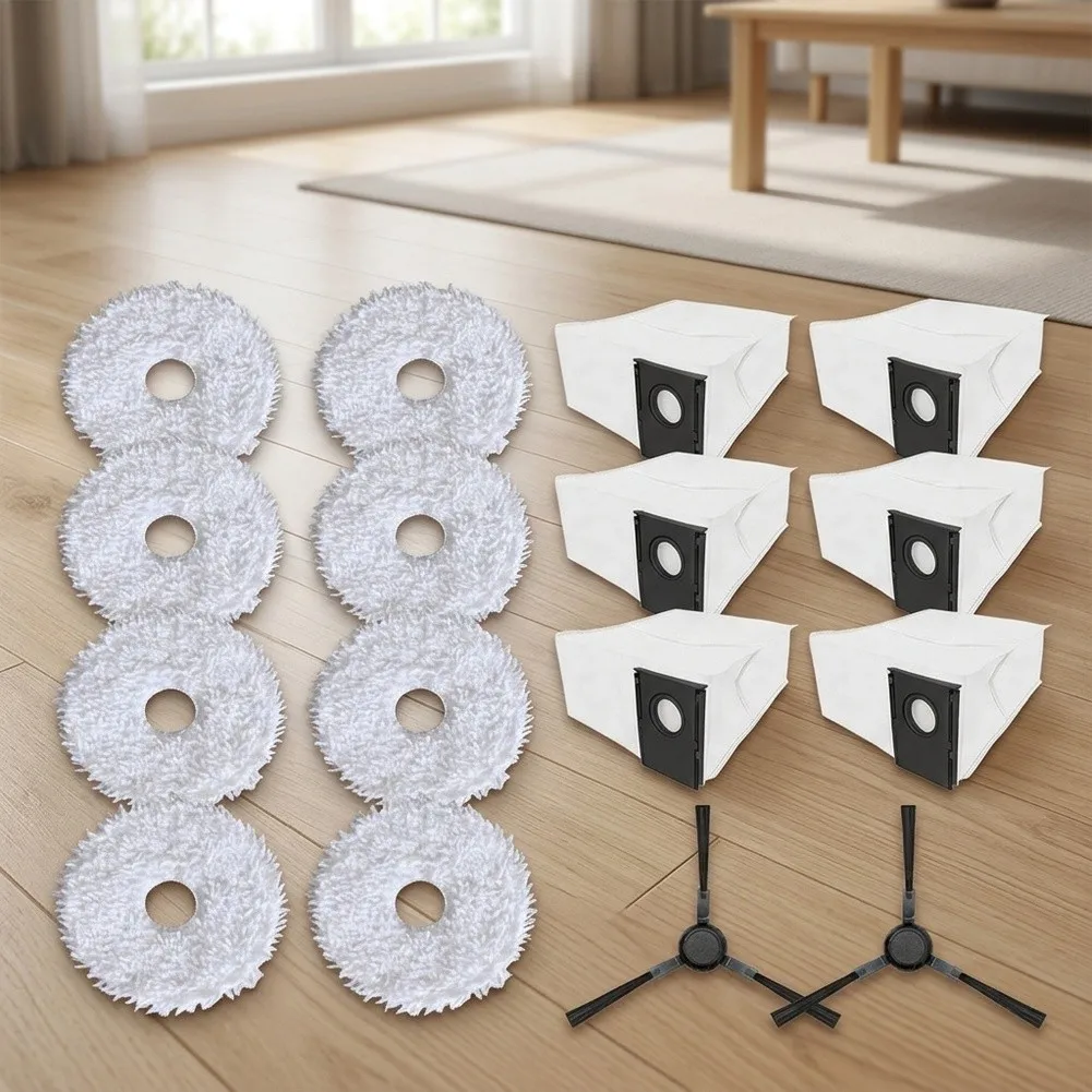 Efficient Dust Collection Bags As Shown Mop Cloth Kit Long for service Life Robot Vacuum Accessories Strong Dust Seal