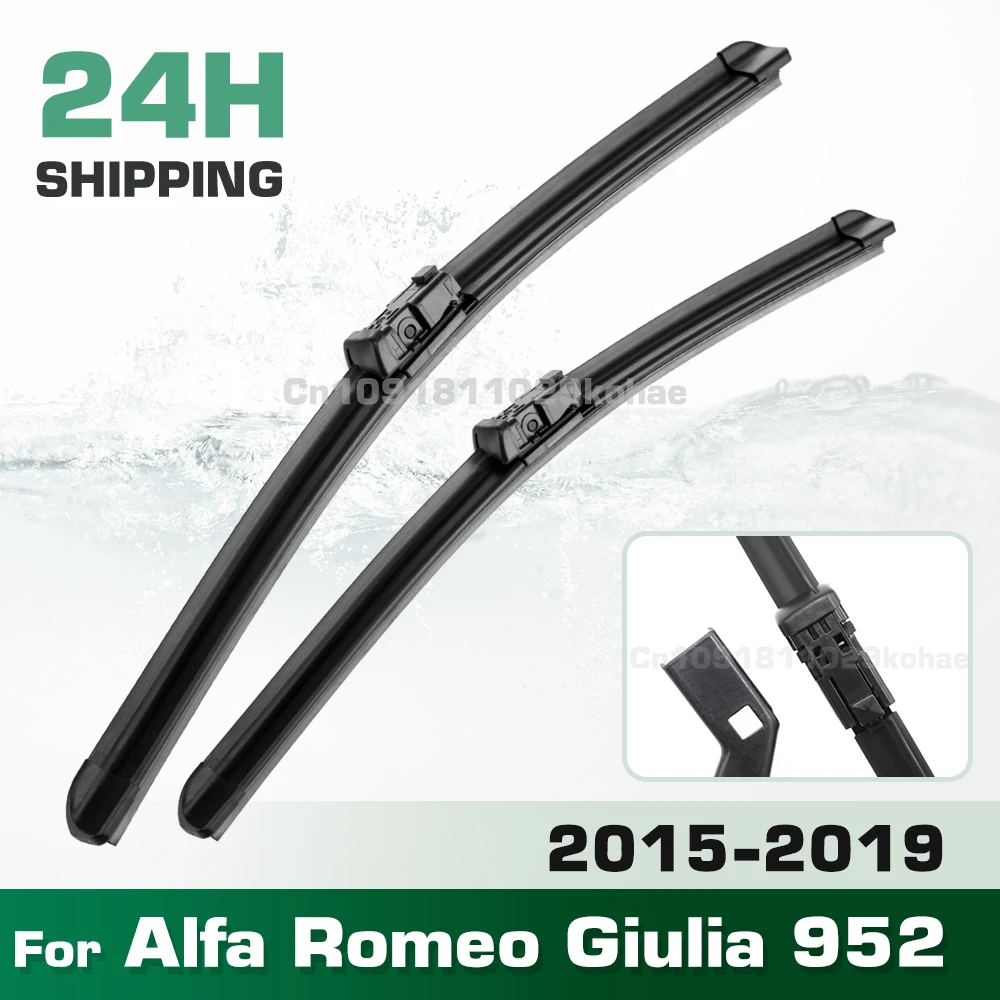 GREATROAD Wiper LHD&RHD Front Wiper Blades Set For Alfa Romeo Giulia 952 2015 - 2019 Windshield Windscreen Window 24''+18''