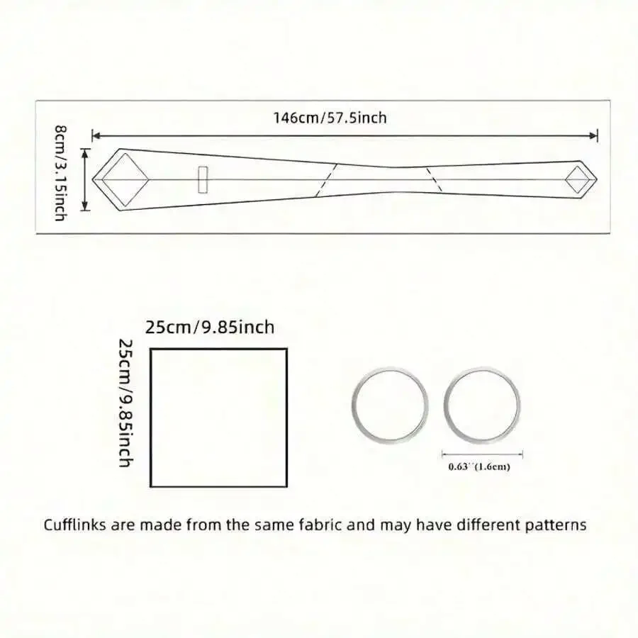 

Classic Men Necktie Set With Cufflinks For Business Party
