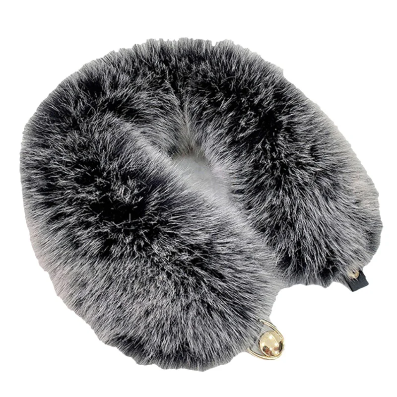 Faux Fuchs Pelz Kragen Schal Frauen Pelzigen Pelz Kragen für Winter Mantel Kapuze Pelz Dekor Plüsch Gefälschte Pelz Schal Parkas Jacke Pelz Kragen – Detail 3