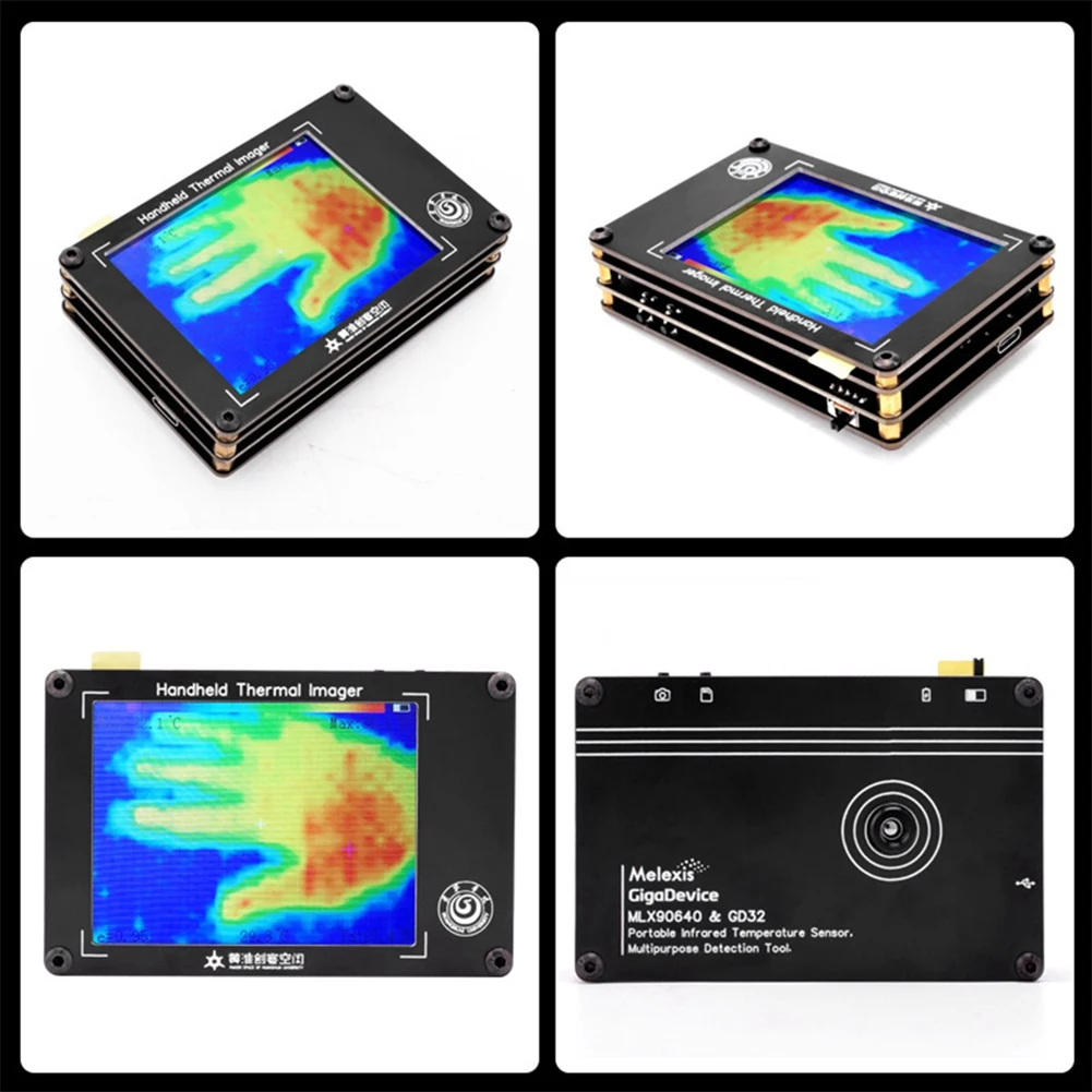 MLX90640 Digital Infrared Thermal Imager 3.4inch LCD Handheld Infrared Temperature Sensors Thermal Imager Detection Tool