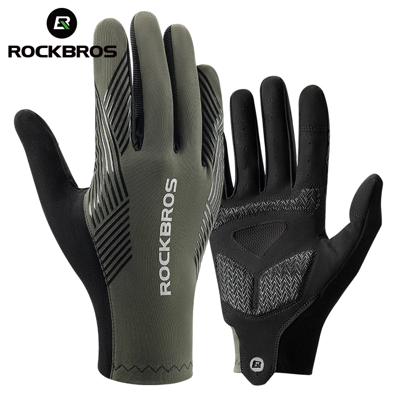 ROCKBROS guanti da ciclismo Full Finger primavera estate guanti da bici Touch Screen traspiranti SBR guanti da bicicletta da strada MTB antiurto