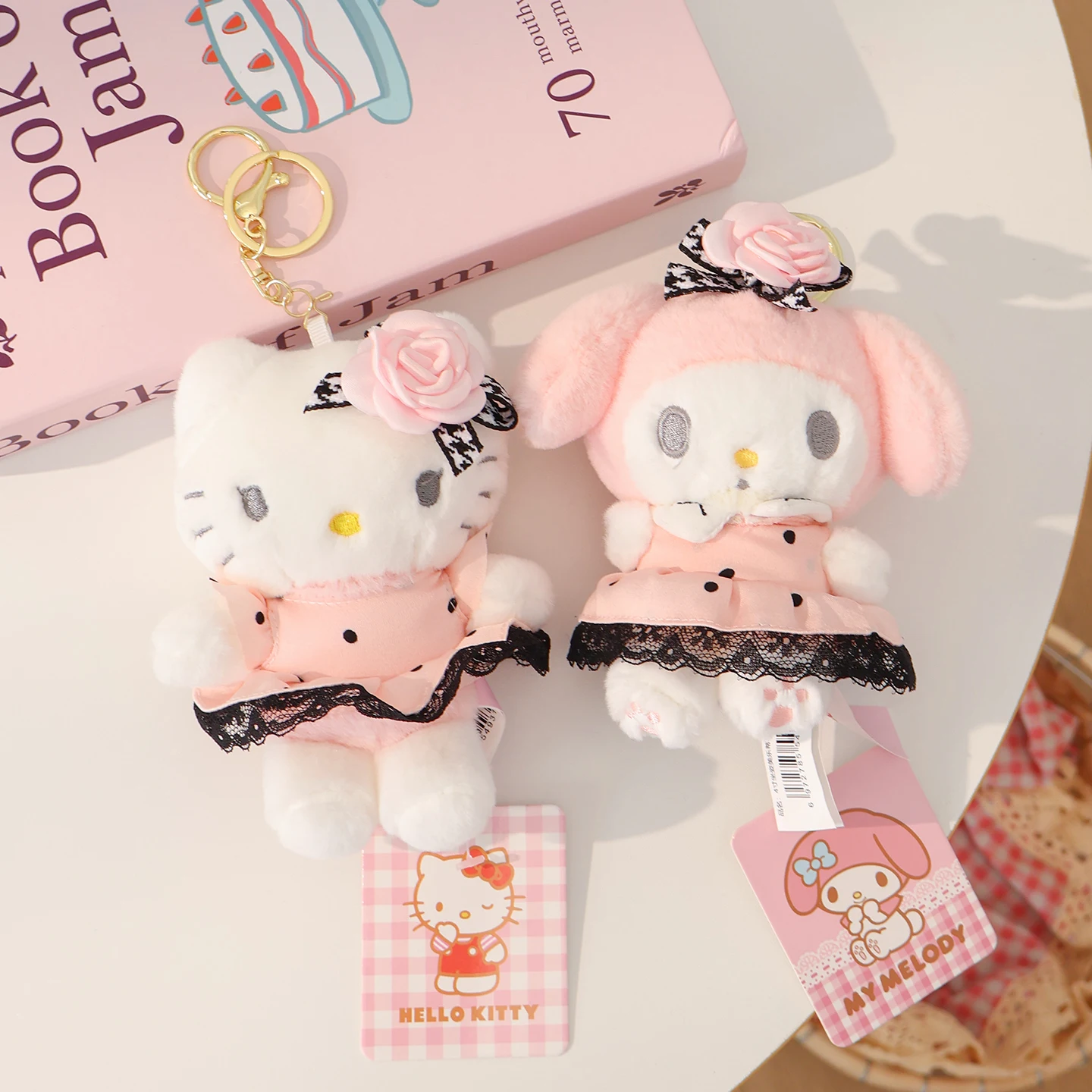 

12cm Genuine Sanrio Hello Kitty Anime Stuffed Plush Toy Peluche Keyring Keychain Kawaii Birthday Party Christmas Gift Doll Girl