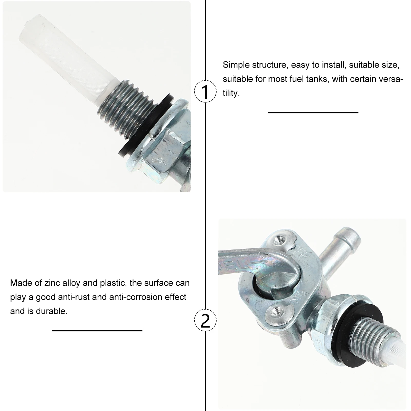 

Universal Gas Fuel Switch Shut Off Valve For Generator Oil Tank Zinc Alloy Durable Anti-Rust Lightweight Easy Installation