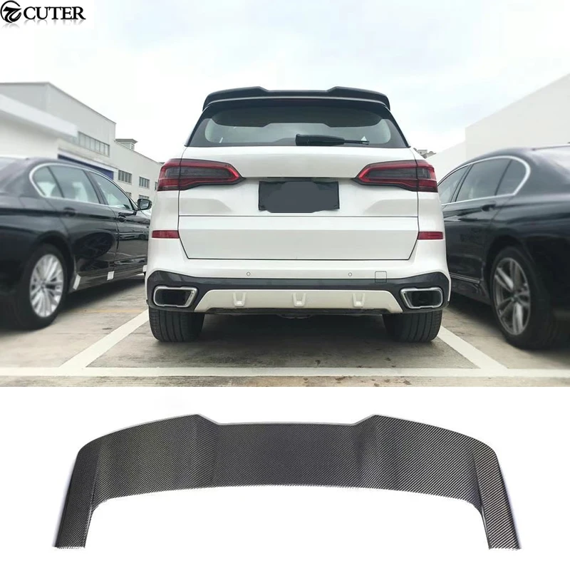 G05 X5 Black Warrior Style Carbon Fiber Rear Roof Spoiler Wing for Bmw G05 X5 Car Body Kit 2021