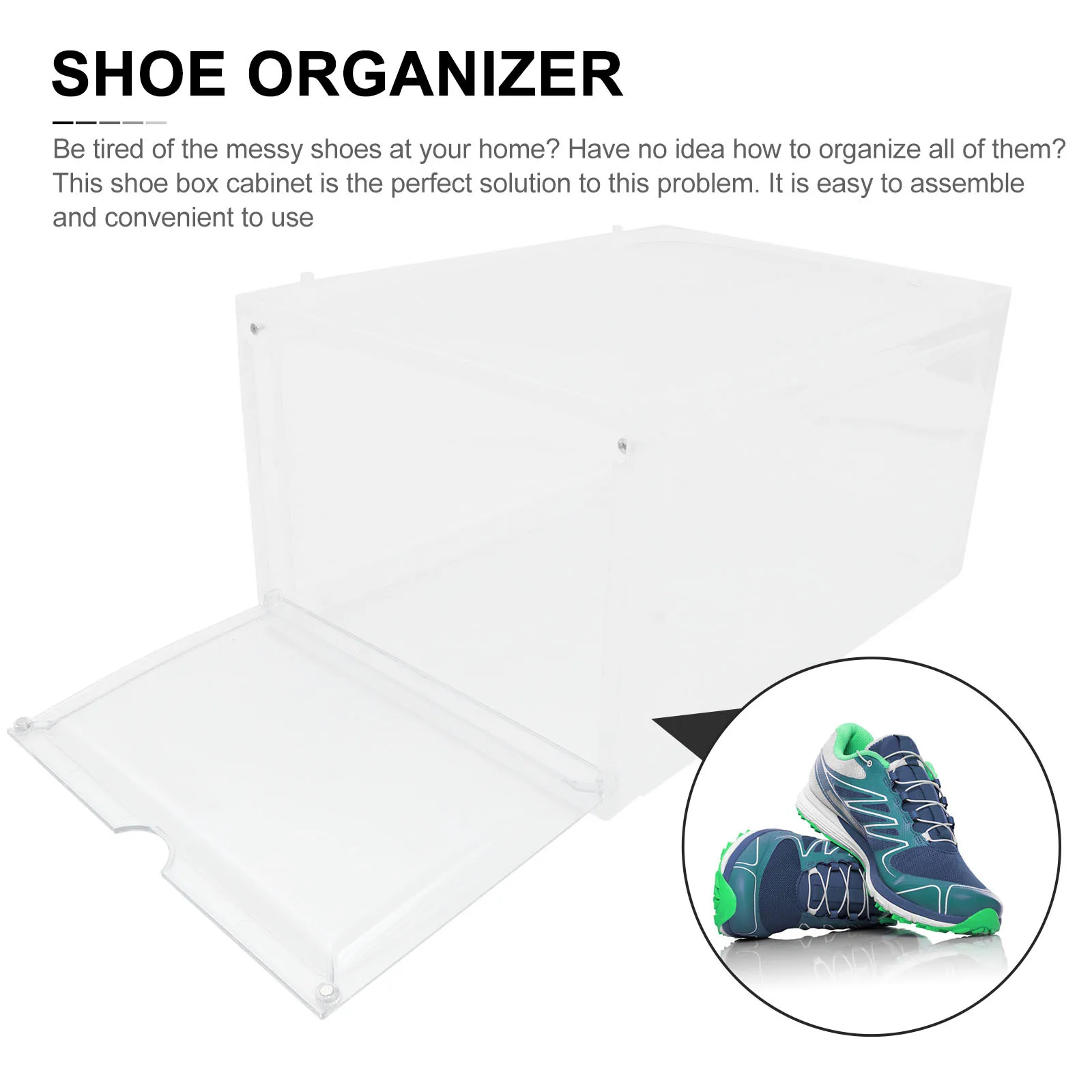 

Basketball Shoe Organizer Stackable PP Material Sneakers Storage Box for Home Dorm Bedroom Shoe Cabinet