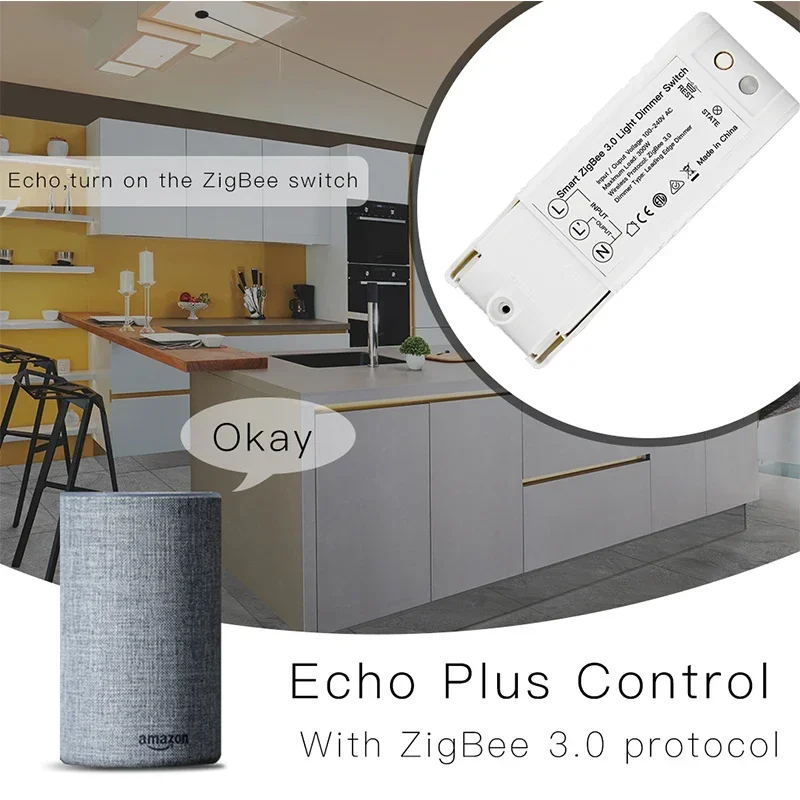 DIY Zigbee Smart Home Automation Dimmer Switch Remote Control Work with Echo Plus Alexa SmartThings Fit for Most Zigbee 3.0 Hub