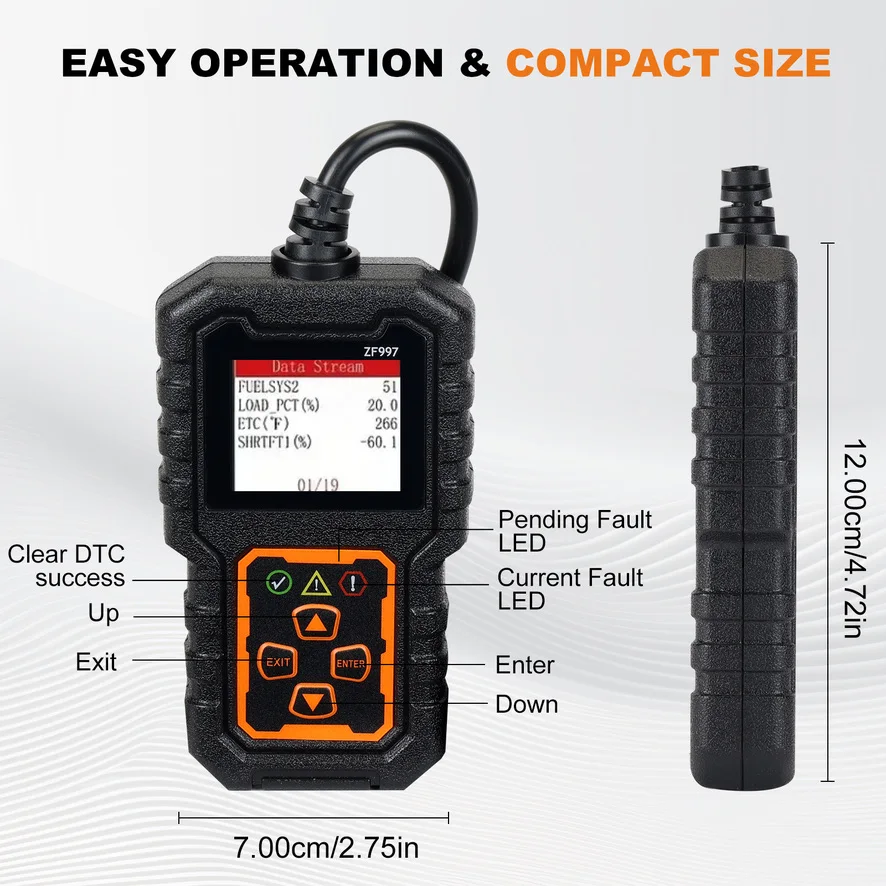 ZF997 OBD2 Scanner Diagnostic Tool for Cars Auto Car Health Check Engine Code Reader