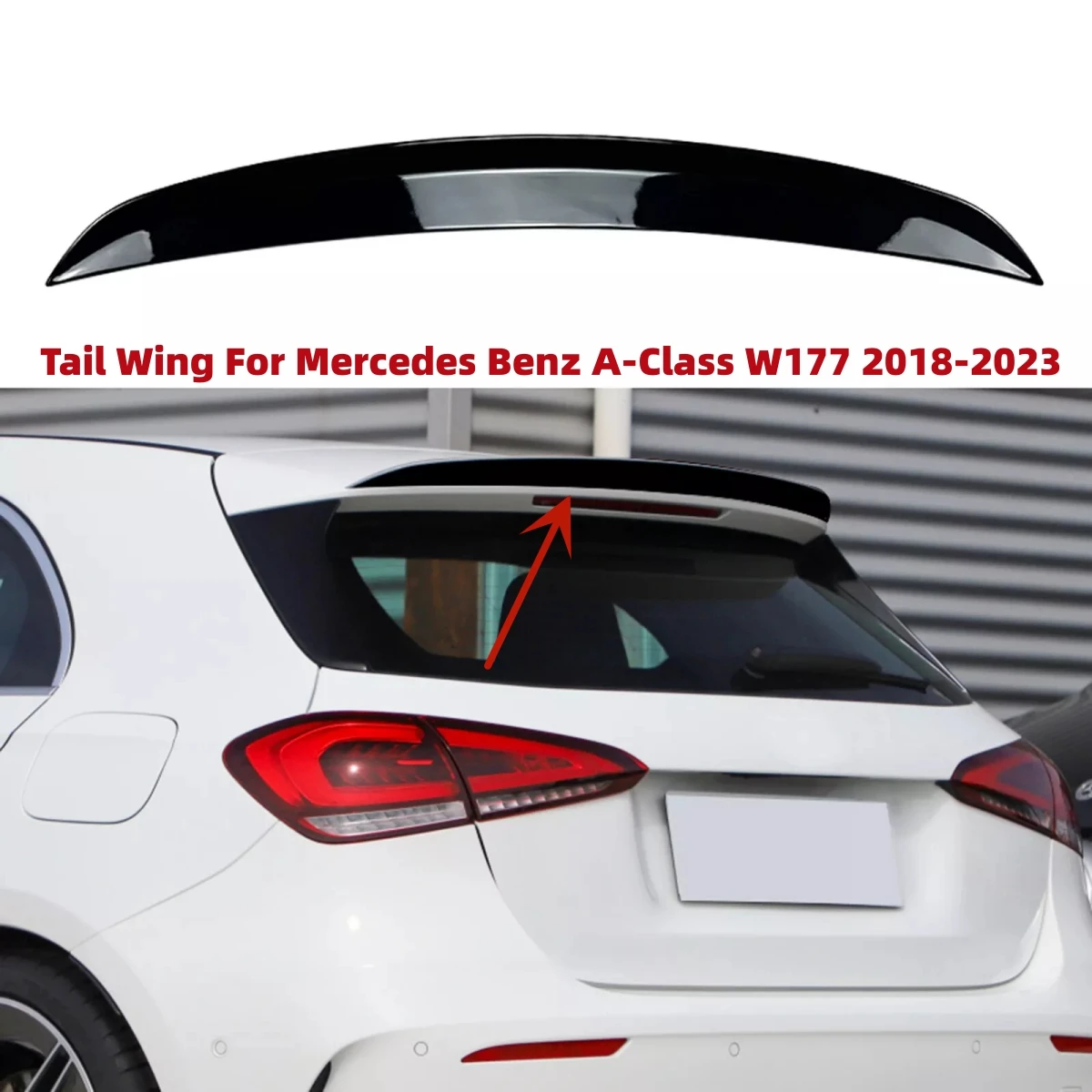 Do Mercedes A-Class W177 2018-2023 A180 A200 A220 A35 Hatchback AMG Tylny spojler dachowy bagażnika Skrzydła ogonowe Samochód Stały wiatr
