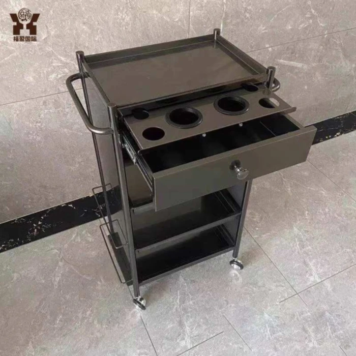 Barber Shop Metal Tool Cabinet Multifunctional Storage Rack for Beauty Salon Display Cabinet Modern Living Room Use
