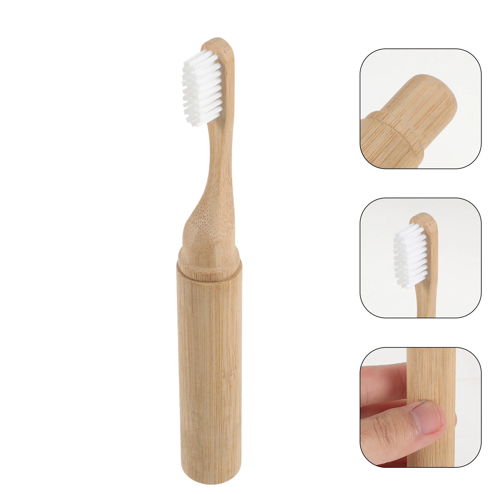 Cepillo de dientes plegable de bambú, cerdas suaves portátiles de viaje, agarre cómodo, cepillo de dientes para adultos, cepillo de dientes de bambú portátil,