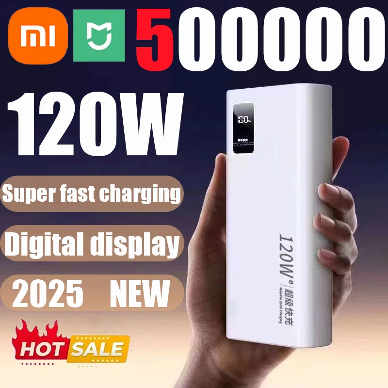 Xiaomi 120W High Capacity Power Bank 50000mAh Fast Charger Portable Battery With Digital Display Powerbank For iPhone Samsung