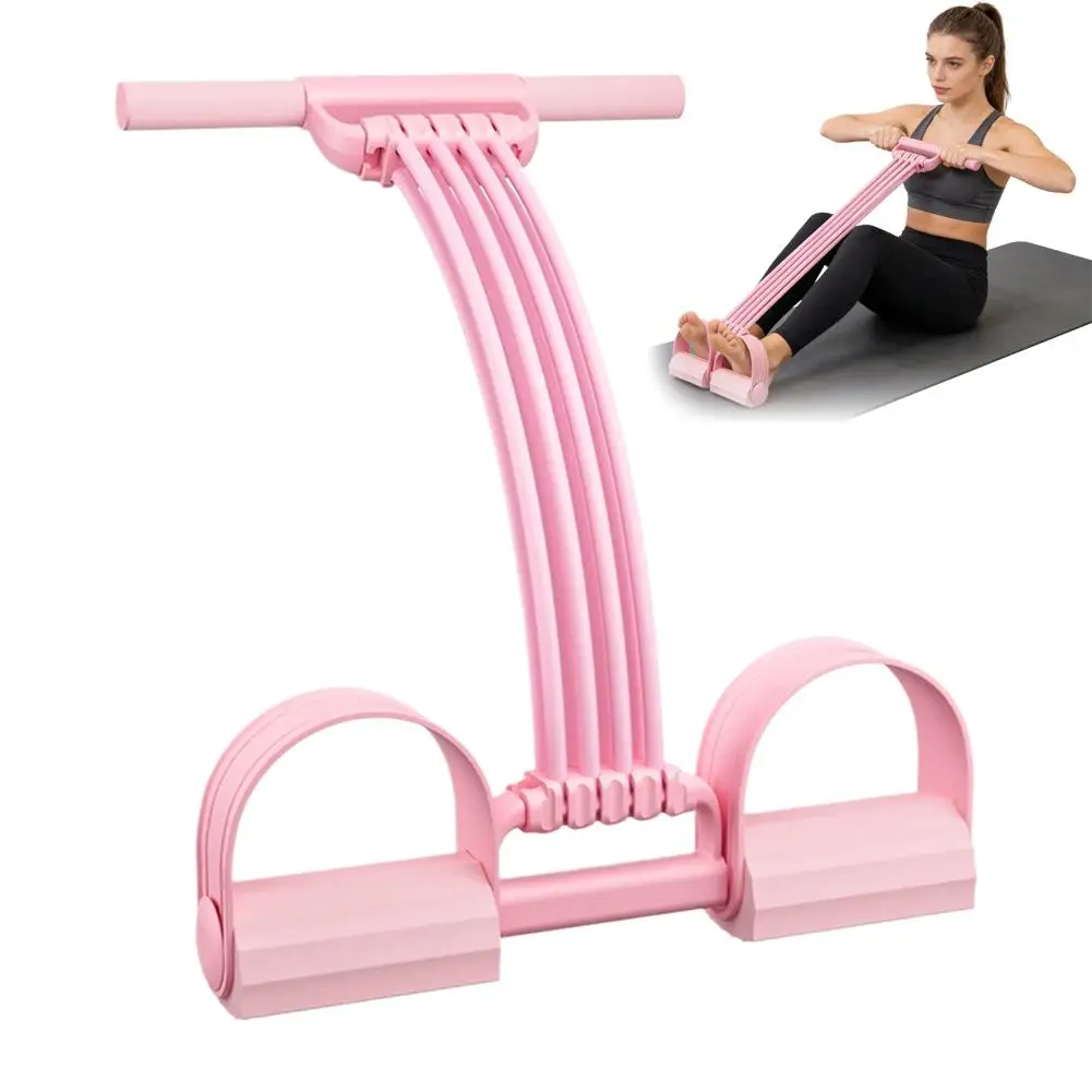8-buis pedaalweerstandsband met handgrepen Natuurrubberen voetspanner voor buik, taille, arm, beentraining Multifunctionele training