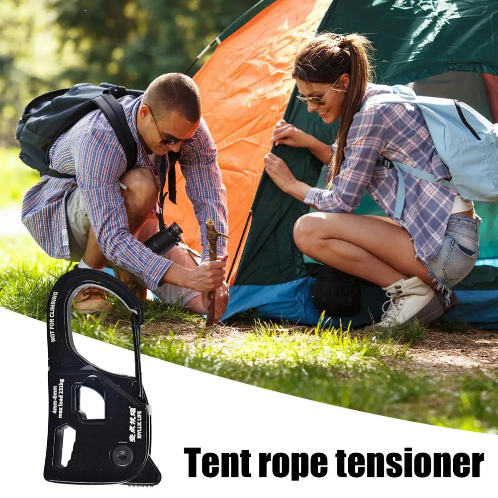 Camping Accessories Durable Aluminum Alloy Tent Rope Tensioner For Strong Load-bearing Lightweight Portable Cord Adjustment