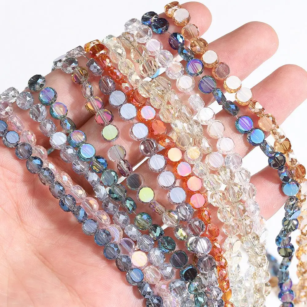 100pcs 6mm Crystal Glass Beads Austria Faceted Loose Spacer Beads for DIY Jewelry Making Punk Necklace Chain Bracelet Findings