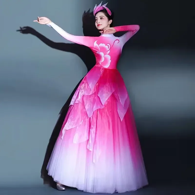 swing skirt performance uniform atmosphere new brilliant Chinese dream dance song accompanying dance tutu skirt