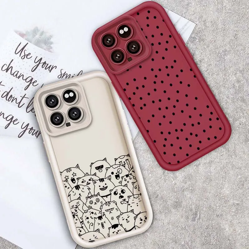 

Cool Circle Line Cat For Xiaomi Mi 17 15 14 14T Redmi 13 13T 13C 12C 14C 12 12T Lite Pro 5G Eye Ladder Phone Case