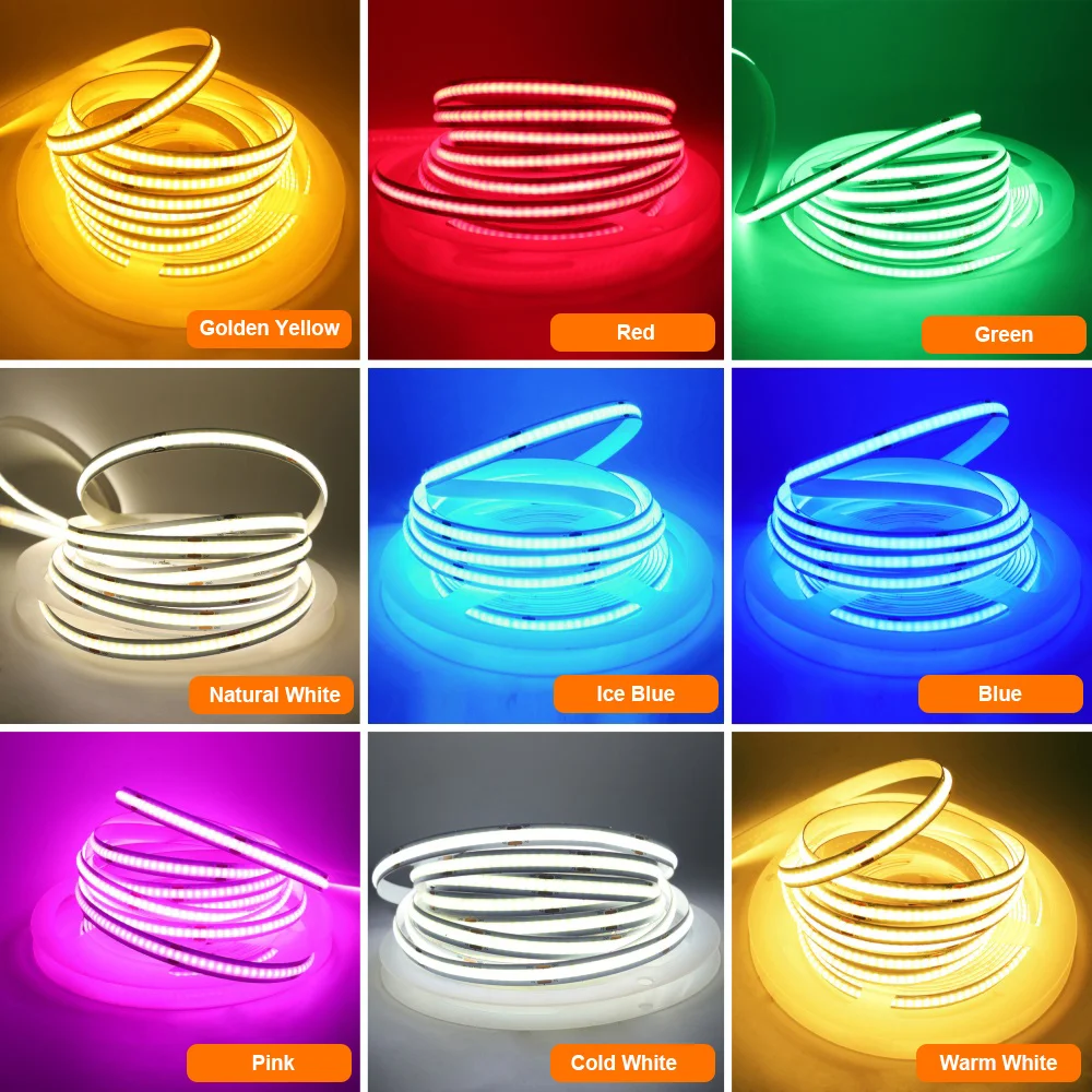 5V COB LED Strip Light 3mm 5mm 8mm PCB Motion Sensor Battery Powered Blue Warm White 320LED/M Flex Tape Cabinet Bedroom Lighting