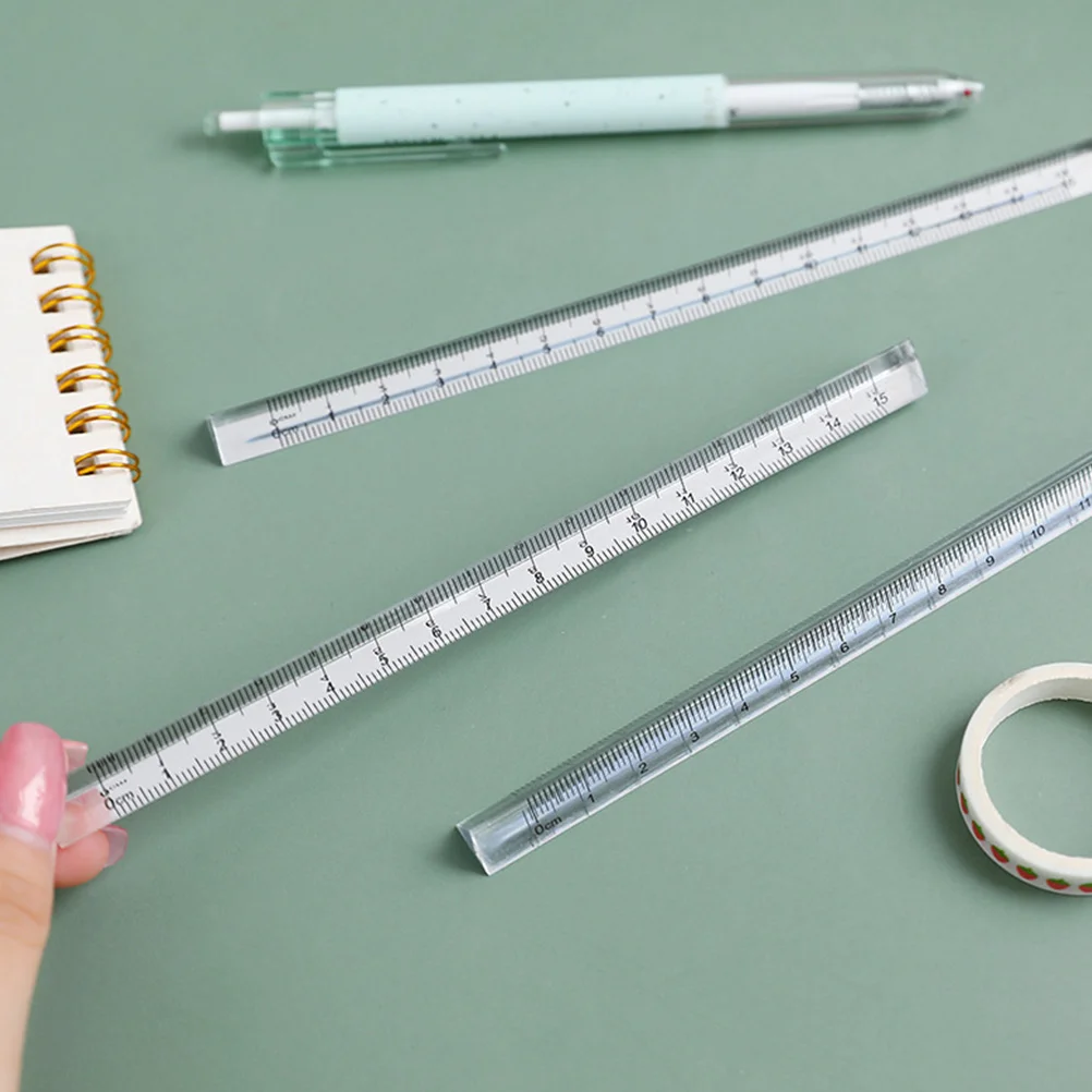 

6 Pcs Triangular Painting Ruler Ruler Clear Plastic Student Drawing Tool Teaching Aid Triangle Scale School Office