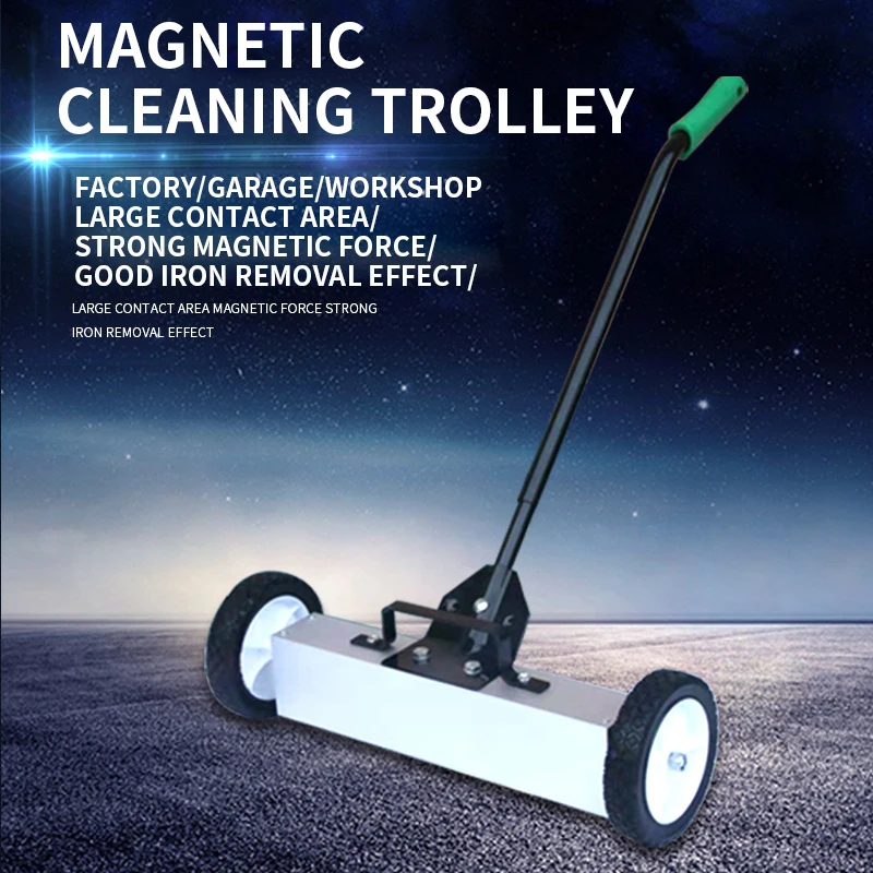 

Hand-pushed iron removal trolley workshop crushed iron chip cleaning tool strong magnetic pickup iron polyester cotton sweeping