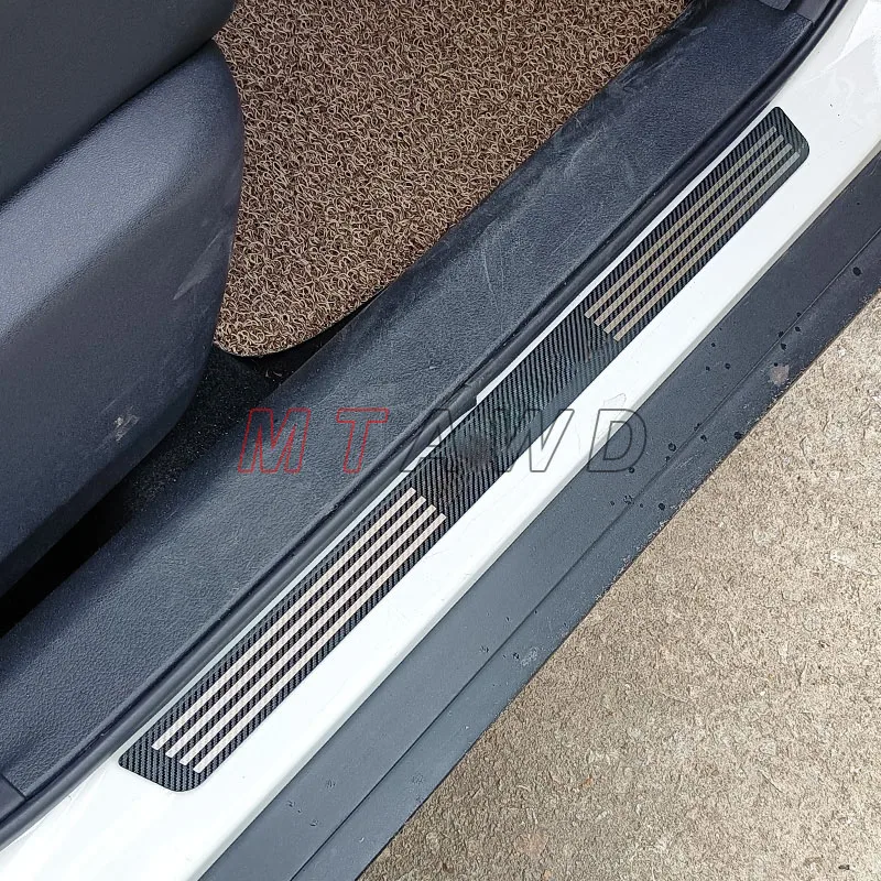 

For Chevrolet Equinox Accessories 2024 2023-2015 Ultrathin Stainless Carbon Car Door Sill Kick Scuff Plate Protectors Trim Cover