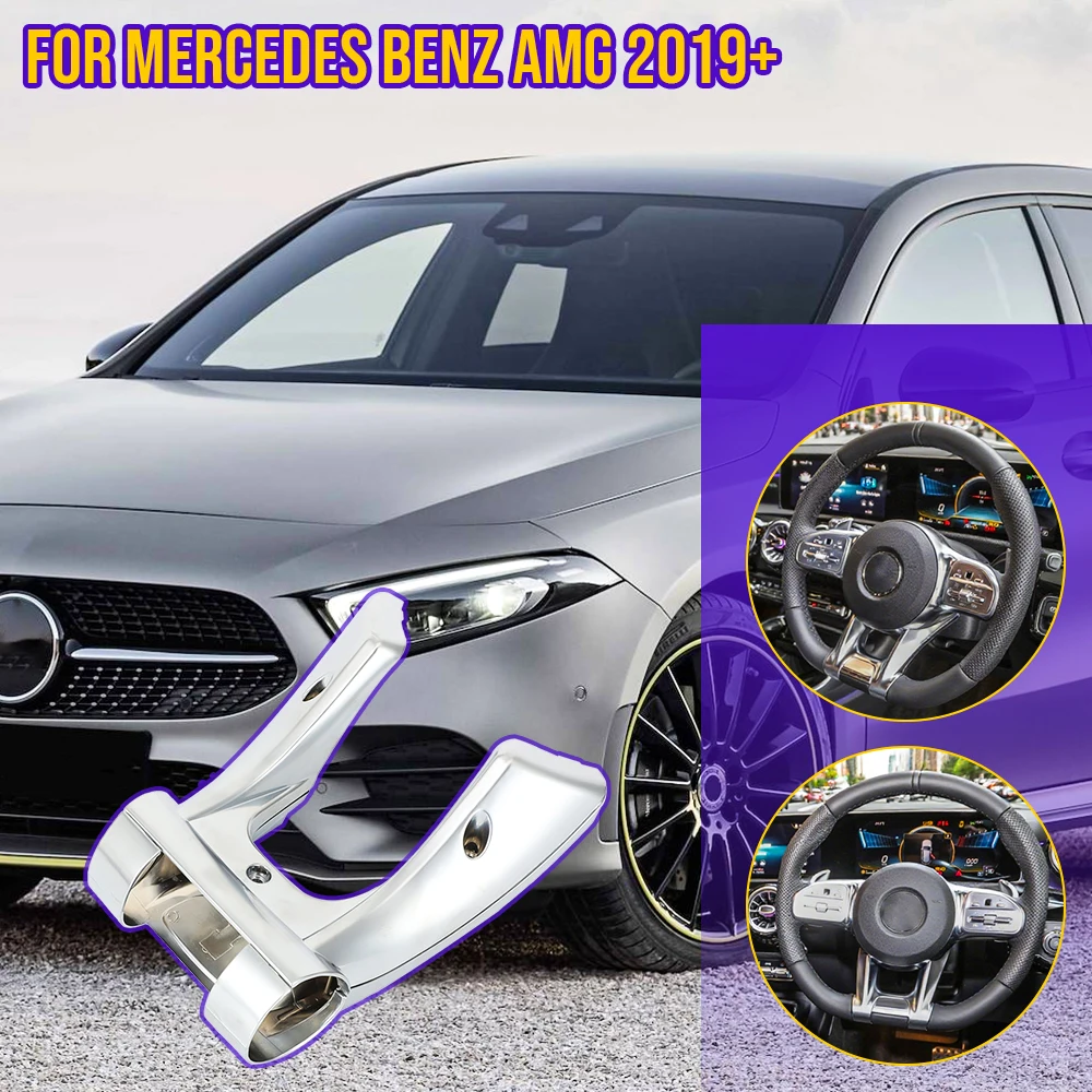 

For Mercedes Benz AMG sport 2019+ C E Class W205 W213 A Class W177 B Class W247 CLA GLB Car Steering Flat Wheel Lower Trim Cover