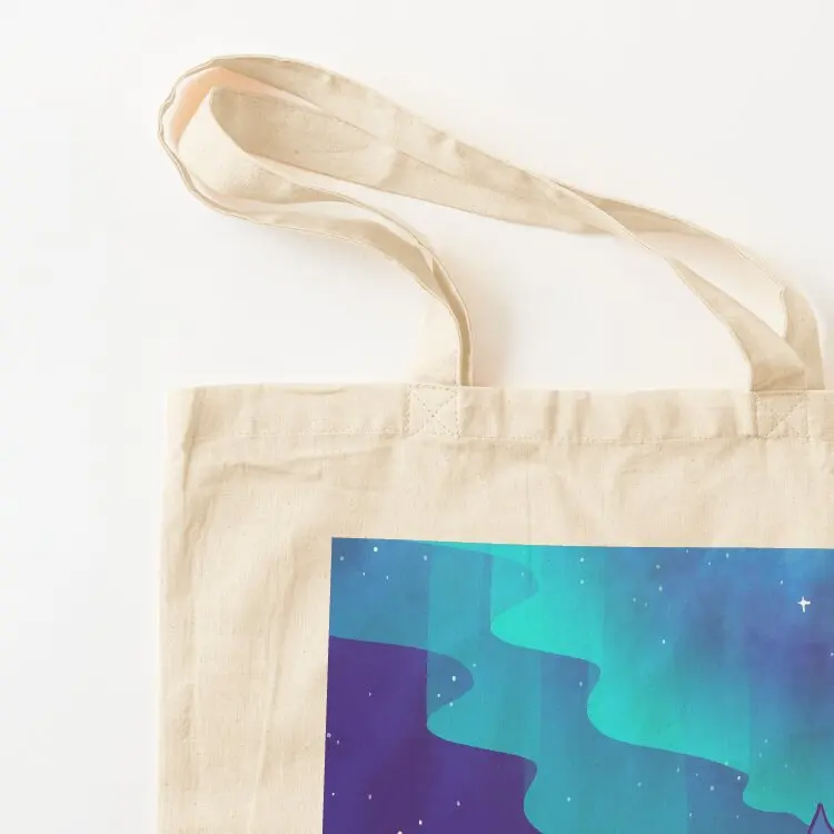 We're Halfway Out of The Dark Aurora Arctic Fox Tote Bag Shopper bag Gift bags Women's handbag cloth bag woman