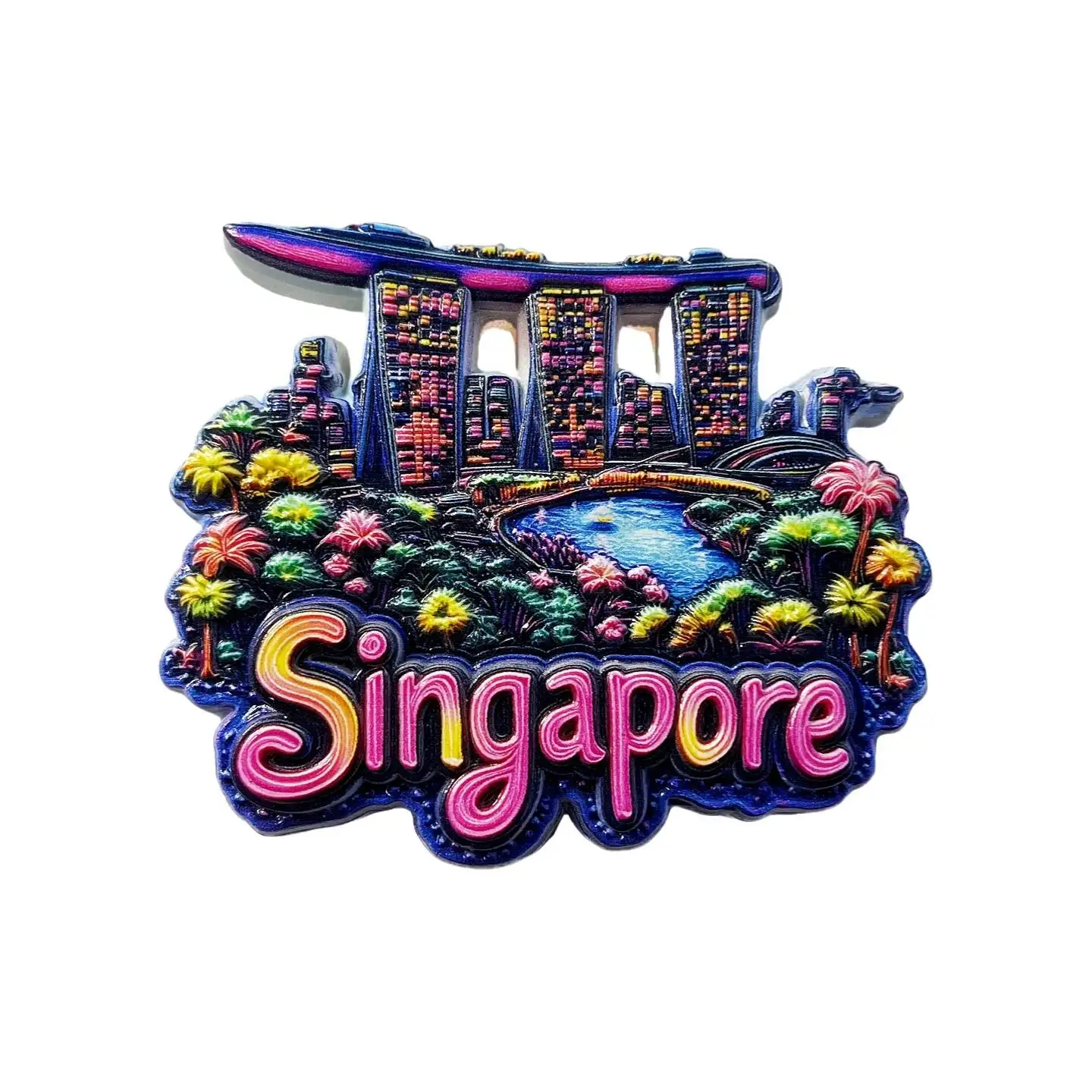 Singapore Sands Hotel Merlion Fountain Creative City Landmark Tourist Souvenir Refrigerator Magnet Gift